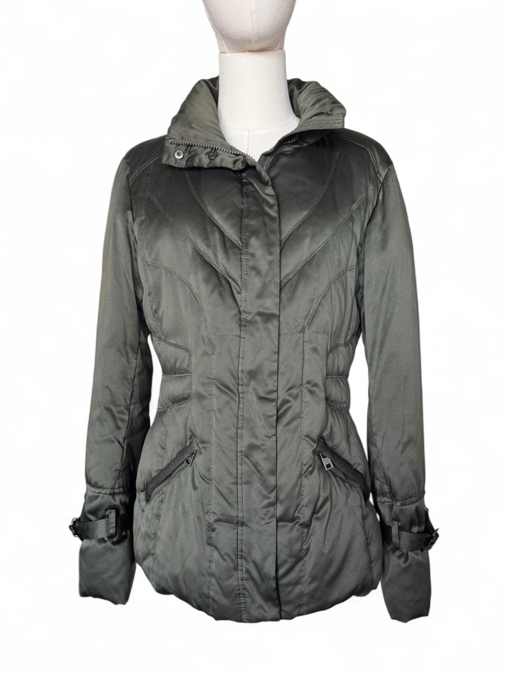 Marc New York Olive Green Quilted Down Puffer Jacket Size Small